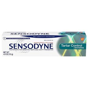 img 4 attached to 🦷 Sensodyne Toothpaste - Maximum Strength for Sensitive Teeth and Cavity Prevention, Tartar Control + Whitening, 4oz Tubes (Pack of 4)