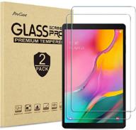 [2 pack] procase galaxy tab a 10.1 2019 screen protector - tempered glass film guard for sm-t510 t515 t517, 9h hardness protection for 10.1 inch galaxy tab a tablet logo