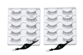 img 4 attached to Andrea Natural False Eyelashes Pack #53 with Lash Applicator - Set of 2