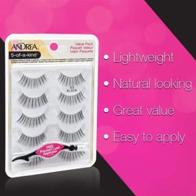 img 2 attached to Andrea Natural False Eyelashes Pack #53 with Lash Applicator - Set of 2