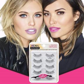 img 3 attached to Andrea Natural False Eyelashes Pack #53 with Lash Applicator - Set of 2