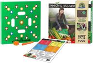 🌱 seeding square: the ultimate square foot gardening kit - planter tool with seed spacing template, seed ruler, seed spoon & color coded planting guide logo