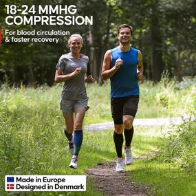 img 3 attached to 🏃 DANISH ENDURANCE Calf Compression Sleeves 21-26mmHg, Graduated for Men & Women, Performance Running, Cycling, Sports