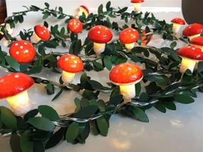 img 3 attached to 🍄 Boho Mushroom Decor String Lights - Ivy Vine Fairy Lights with Mushroom Lamp, Battery-Powered 9.8 ft 20 LED Garland Wreath Hanging Decor for Aesthetic Bedroom, Plant Wall, Christmas Decorations