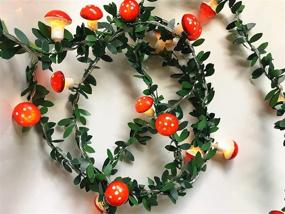 img 2 attached to 🍄 Boho Mushroom Decor String Lights - Ivy Vine Fairy Lights with Mushroom Lamp, Battery-Powered 9.8 ft 20 LED Garland Wreath Hanging Decor for Aesthetic Bedroom, Plant Wall, Christmas Decorations