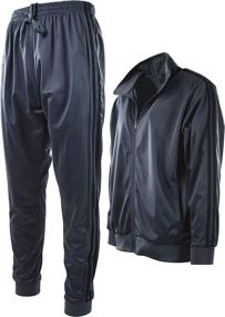 img 4 attached to Mens Athletic Piece Tracksuit 888 Black
