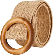 women woven rattan wide stretch straw cream women's accessories logo