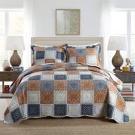 🛏️ color block reversible quilt bedspread sets - newlake queen size coverlet set logo