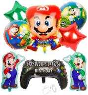 super mario balloons birthday party decorations, set of 9 pcs logo