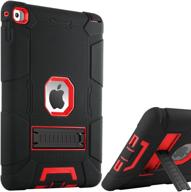 📱 bentoben ipad air 2 case: hybrid shockproof case with kickstand for maximum protection in black/red logo