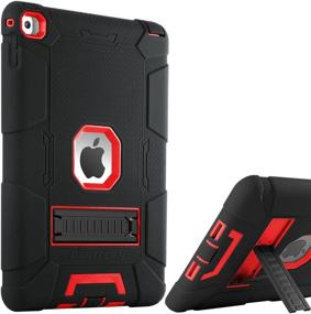 img 4 attached to 📱 BENTOBEN iPad Air 2 Case: Hybrid Shockproof Case with Kickstand for Maximum Protection in Black/Red