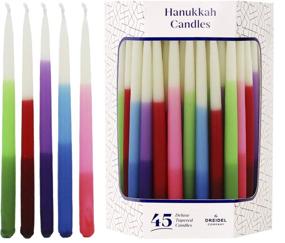 img 1 attached to 🕎 Dripless Deluxe Tapered Hanukkah Candles by The Dreidel Company - Multicolored Pastel Decorations, Ideal for All 8 Nights of Chanukah Menorah