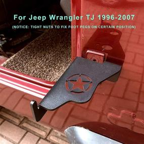 img 3 attached to 🧱 Solid Steel Exterior Door Hinge Foot Rest Kick Panel for 1996-2006 Jeep Wrangler TJ Accessories - Cartaoo Foot Pegs (1 Pair)