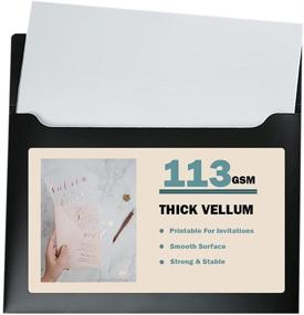 img 4 attached to 📄 Printable Vellum Paper, Thick 113 GSM, A4 Size, 40 Sheets, Translucent Paper for Invitation, Cricut, Crafts - Includes Bonus Plastic File Folder