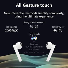 img 1 attached to 🎧 Wireless Earbuds with Bluetooth 5.0, Deep Bass Touch Control, and Auto Pairing for Android/Samsung/Apple iPhone