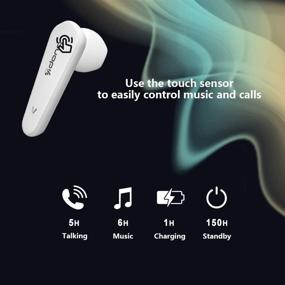 img 2 attached to 🎧 Wireless Earbuds with Bluetooth 5.0, Deep Bass Touch Control, and Auto Pairing for Android/Samsung/Apple iPhone