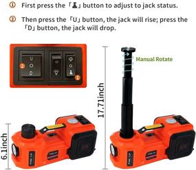 img 3 attached to 🚗 E-HEELP 5-Ton 12V Electric Car Jack Hydraulic Kit with Inflator - Lifting Range 6.1 to 17.7 Inches - Ideal for Car SUV Sedan MPV Tire Changes, Garage Repair, and Emergencies