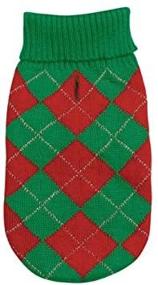 img 2 attached to 🐾 Stylish ESC Holiday Argyle Pet Sweater in Festive Green