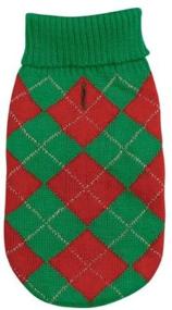 img 4 attached to 🐾 Stylish ESC Holiday Argyle Pet Sweater in Festive Green