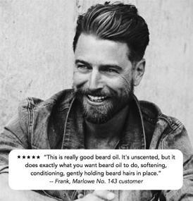 img 1 attached to 🧔 MARLOWE. No. 143 Beard Oil Conditioner for Men - 100% Natural, 3oz Size, Unscented Softener to Softer & Fuller Beard Care