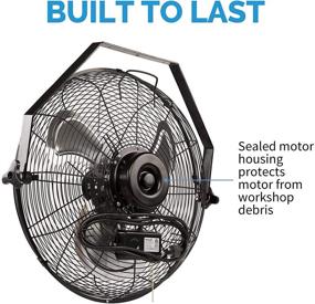 img 4 attached to NewAir WindPro18W 18-Inch High-Velocity Industrial Shop Fan - Wall Mounted, 3 Speed Settings, 3000 CFM, Black