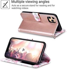 img 1 attached to 📱 ULAK iPhone 11 Pro Max Wallet Case: Stylish Pink PU Leather Folio Cover with Card Holder, Kickstand, and Wrist Strap – Shockproof Protection!