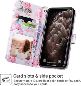 img 2 attached to 📱 ULAK iPhone 11 Pro Max Wallet Case: Stylish Pink PU Leather Folio Cover with Card Holder, Kickstand, and Wrist Strap – Shockproof Protection!