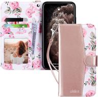 📱 ulak iphone 11 pro max wallet case: stylish pink pu leather folio cover with card holder, kickstand, and wrist strap – shockproof protection! logo