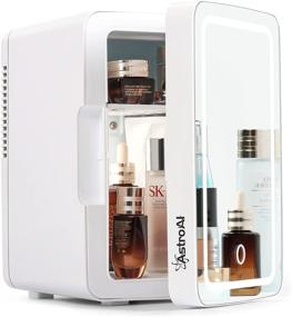 img 4 attached to 🎁 AstroAI Mini Fridge 6L/8 Can Skincare Fridge AC/DC Portable Beauty Fridge - Perfect Christmas Gift, for Beverages, Cosmetics, Bedroom - ETL Listed (Mirror & Light)