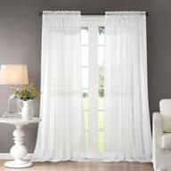 🏠 enhance your home with dreaming casa solid sheer curtains - white, rod pocket, 2 panels - 52" w x 96" l logo