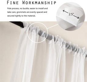 img 2 attached to 🏠 Enhance Your Home with Dreaming Casa Solid Sheer Curtains - White, Rod Pocket, 2 Panels - 52" W x 96" L
