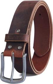 img 3 attached to 👔 Authentic Leather Belts - 1½ Jeereal Reddish Men's Accessories and Belts