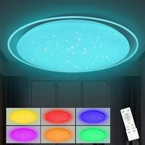 img 4 attached to 🌙 OOWOLF 25W Dimmable LED Ceiling Light - Upgraded Modern 15.7in RGB Close to Ceiling Lamp Fixture with Remote for Bedroom, Living Room, Kitchen, Dining Room