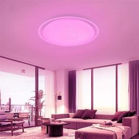 img 1 attached to 🌙 OOWOLF 25W Dimmable LED Ceiling Light - Upgraded Modern 15.7in RGB Close to Ceiling Lamp Fixture with Remote for Bedroom, Living Room, Kitchen, Dining Room