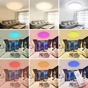 img 3 attached to 🌙 OOWOLF 25W Dimmable LED Ceiling Light - Upgraded Modern 15.7in RGB Close to Ceiling Lamp Fixture with Remote for Bedroom, Living Room, Kitchen, Dining Room