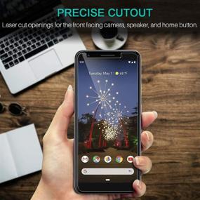 img 1 attached to Тройной набор защитных стекол для экрана Google Pixel 3a XL - установка с рамкой, дружественный к чехлу, твердость 9H, прозрачность HD, без пузырей