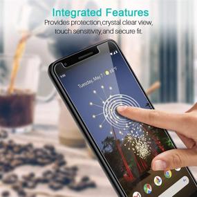 img 2 attached to Тройной набор защитных стекол для экрана Google Pixel 3a XL - установка с рамкой, дружественный к чехлу, твердость 9H, прозрачность HD, без пузырей