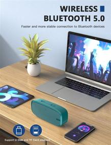 img 1 attached to 🔊 LENRUE Bluetooth колонка - Мощная беспроводная портативная колонка с улучшенным стереозвуком, глубоким басом, расширенным временем воспроизведения до 12 часов и встроенным микрофоном. Идеально подходит для iPhone, Samsung и других устройств (зеленый)