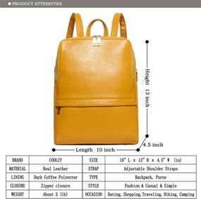 img 2 attached to 🎒 Coolcy Fashionable Genuine Leather Backpack