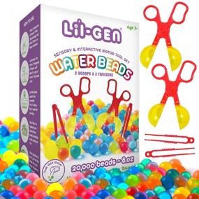 img 4 attached to 🌊 20,000 Non-Toxic Water Beads Toy Set for Kids - Li’l Gen Water Sensory Toy Enhances Fine Motor Skills! Includes 2 Scoops and Tweezers for Early Skill Development