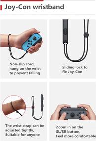 img 4 attached to 🎮 Enhanced Gaming Experience: Non-Slip Wrist Strap Handle Lanyard for Switch Joy-Con (1 Pair)