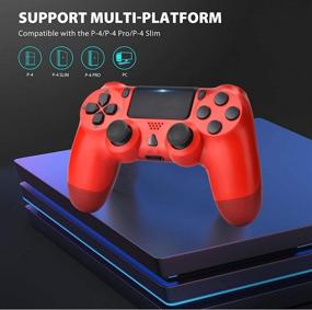 img 1 attached to 🎮 TOPAD Red PS4 Wireless Controller: Compatible with Playstation 4, Remote Control with Charging Cable for Easy PS4 Control. Special Christmas Joystick Gift for Kids, Girls, and Men. (New Budget-Friendly Mando PS4 Controller)