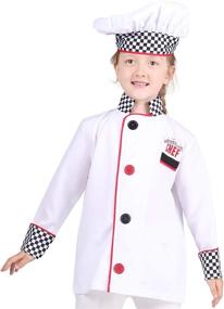 img 4 attached to 👩 Girls' Black Pretend Chef Costume