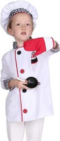 img 1 attached to 👩 Girls' Black Pretend Chef Costume