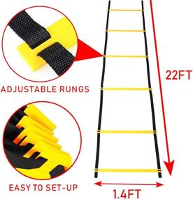 img 3 attached to 🏃 Adjustable 13-Rung 22ft Speed Agility Ladder for Teens - Professional Sports Training Tool with Carry Bag, Suitable for Soccer, Football, Speed & Fitness Feet Training