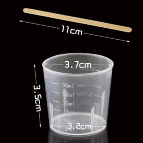 img 3 attached to 🧪 100PCS 30ml 1oz Clear Plastic Graduated Measuring Cups + 100PCS Wooden Stirring Sticks - Ideal for Mixing Stain, Paint, Epoxy, and Resin in Laboratories