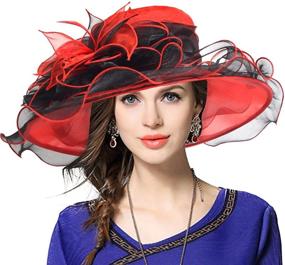 img 3 attached to Two Tone Red Fascinator for British Weddings - Women's Stylish Accessories