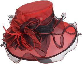 img 1 attached to Two Tone Red Fascinator for British Weddings - Women's Stylish Accessories