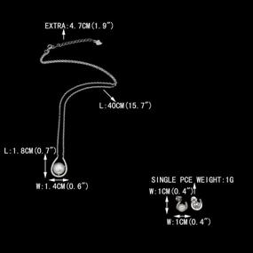 img 1 attached to Набор колье и сережек с ушанкой с жемчугом культуры пресноводных моллюсков AAA из 925 стерлингового серебра с кубическим цирконием от EVER FAITH