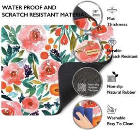 img 3 attached to 🌹 Hokafenle Square Mouse Pad Flower: Watercolor Rose Floral Premium-Textured Custom Mat for Wireless Mouse